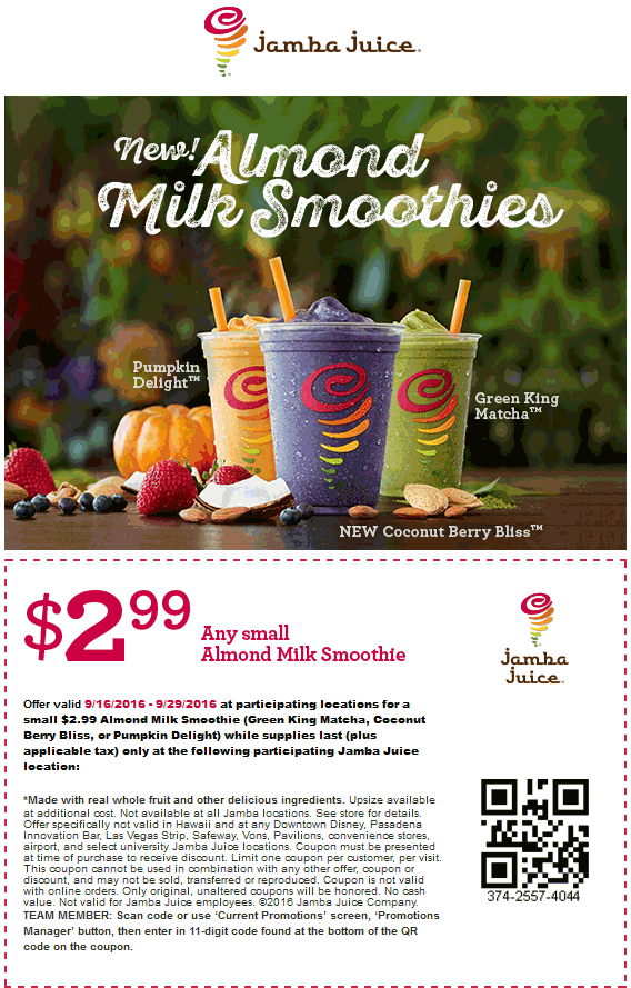 Jamba Juice coupons & promo code for [April 2024]