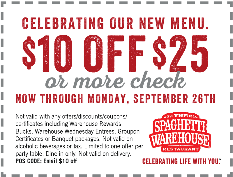 Spaghetti Warehouse coupons & promo code for [May 2024]