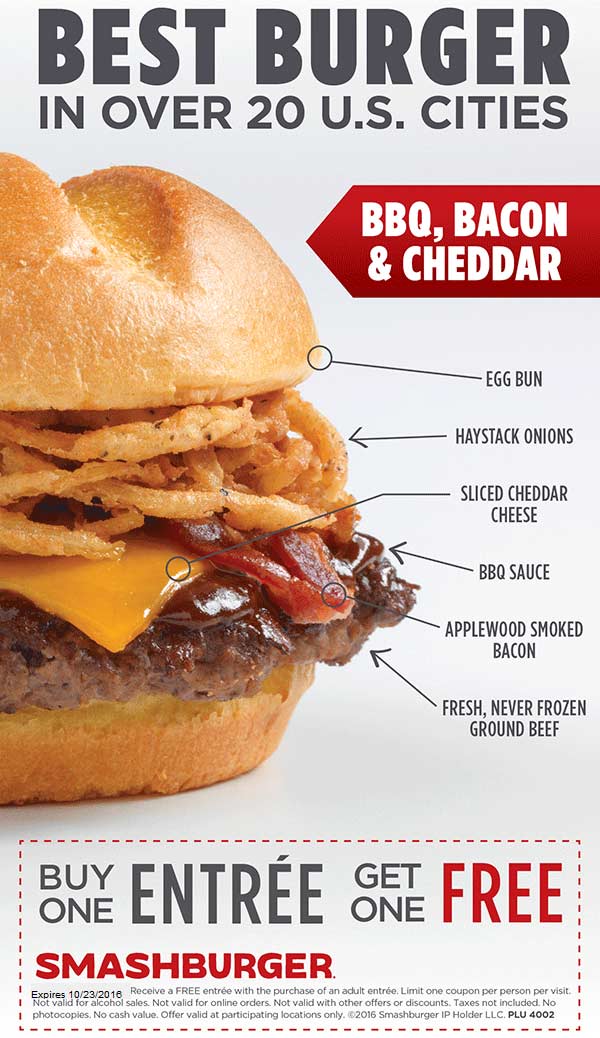 Smashburger coupons & promo code for [April 2024]