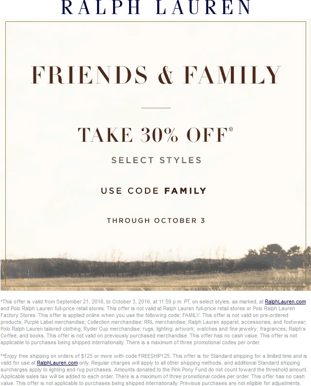 Polo Ralph Lauren coupons & promo code for [April 2024]