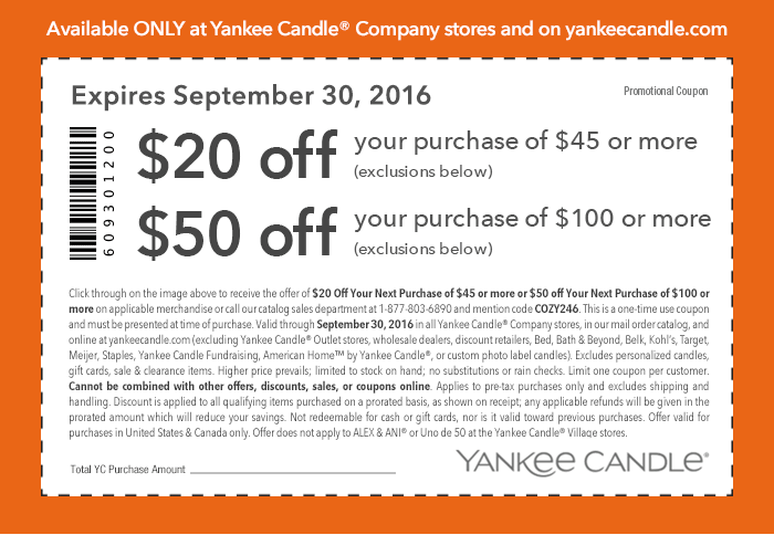 Yankee Candle Coupon March 2024 $20 off $45 at Yankee Candle, or online via promo code COZY246