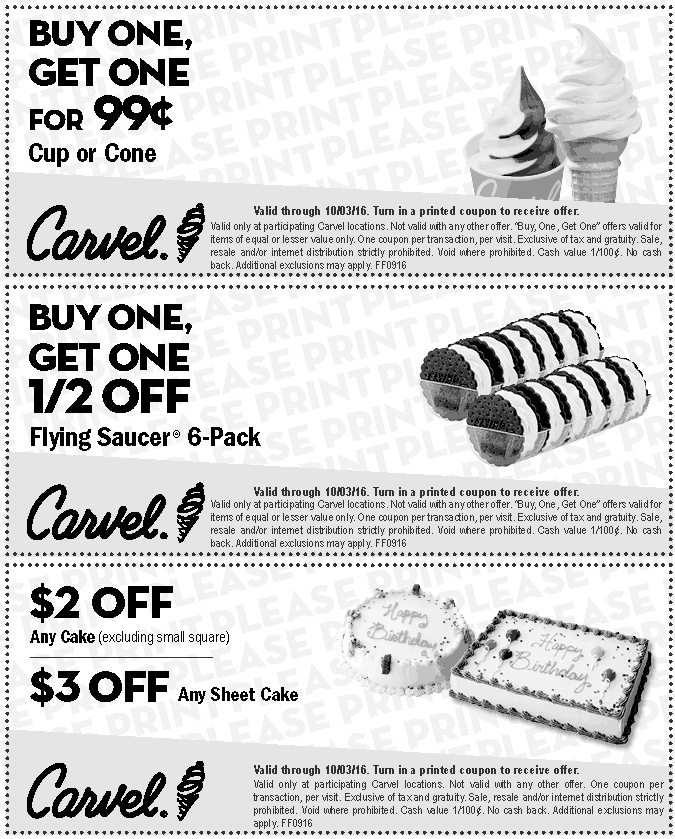 Carvel Coupon April 2024 Second ice cream cone for a buck & more at Carvel