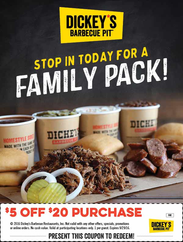 Dickeys Barbecue Pit coupons & promo code for [March 2024]