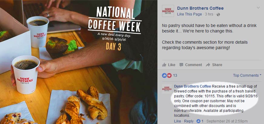 Dunn Brothers Coupon April 2024 Free coffee with your pastry today at Dunn Brothers