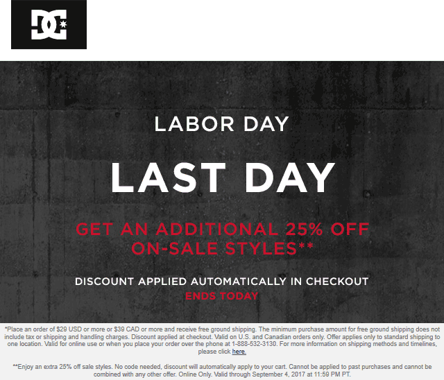 DC Shoes October 2020 Coupons and Promo 