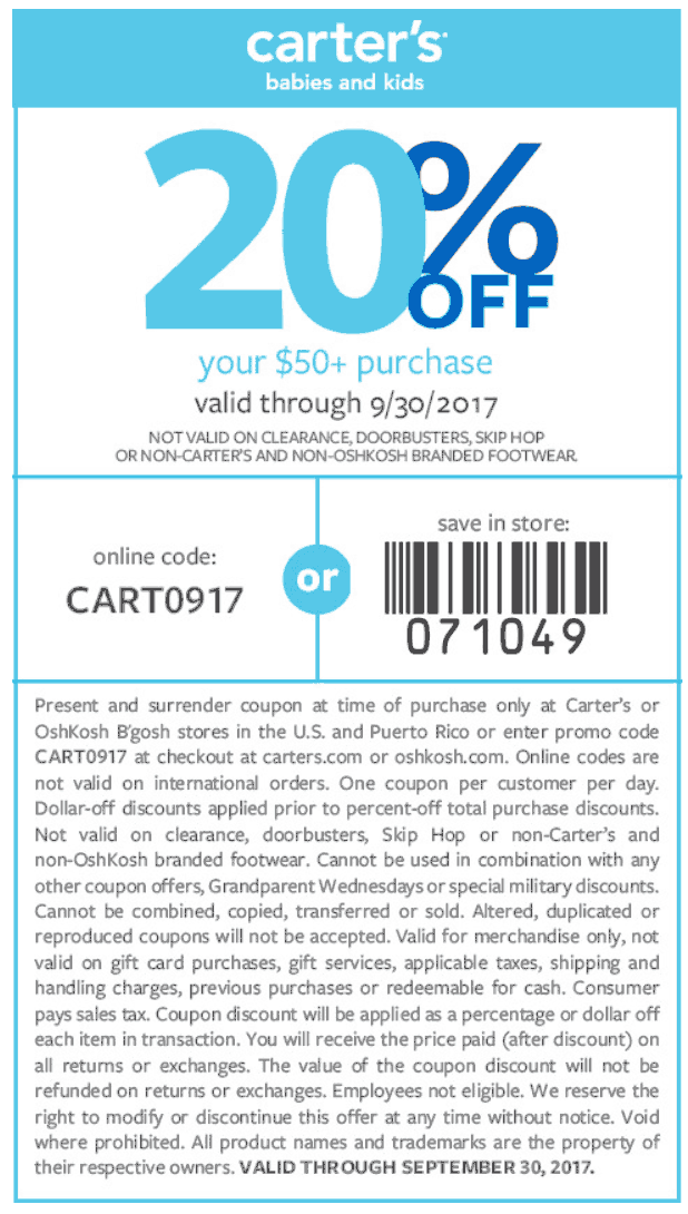 Carters coupons & promo code for [May 2024]