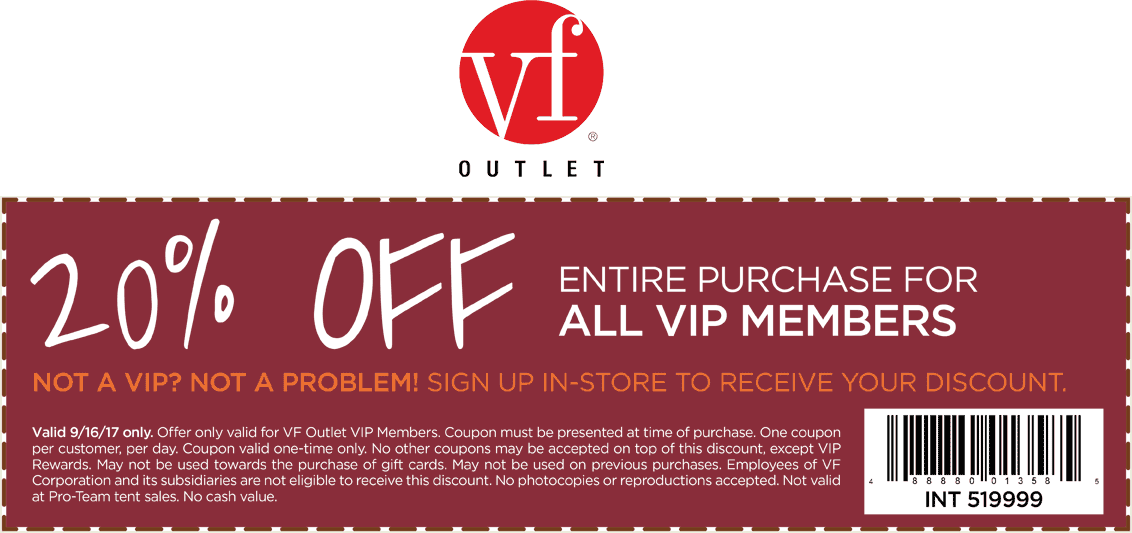 VF Outlet Coupon March 2024 20% off at VF Outlet