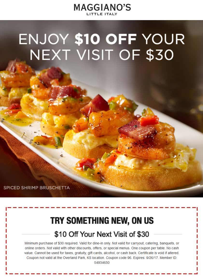 Maggianos Little Italy coupons & promo code for [April 2024]
