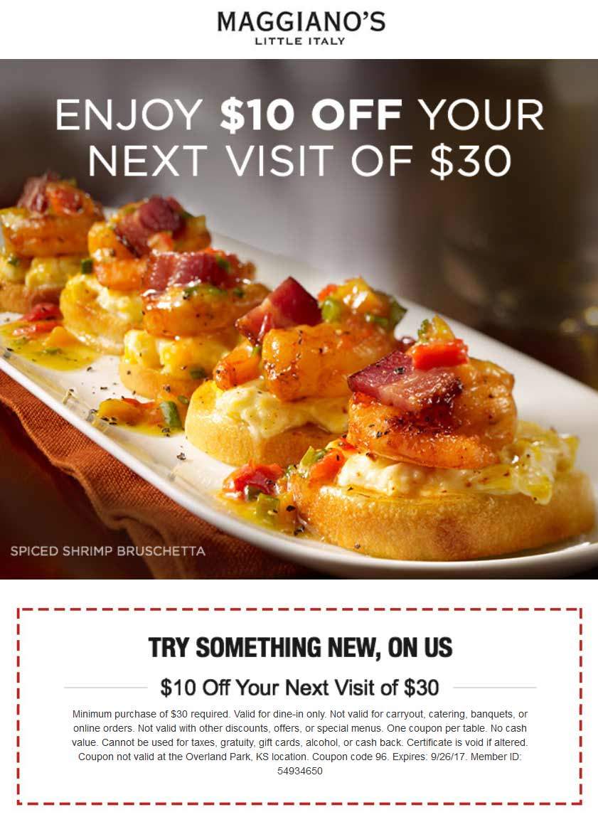 Maggianos Little Italy coupons & promo code for [May 2024]