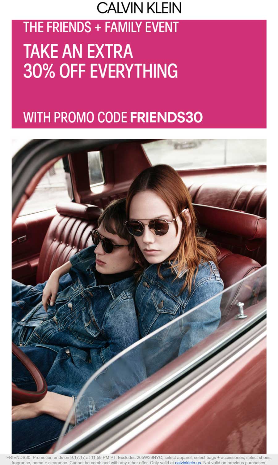 Calvin Klein Coupon April 2024 30% off everything online today at Calvin Klein via promo code FRIENDS30