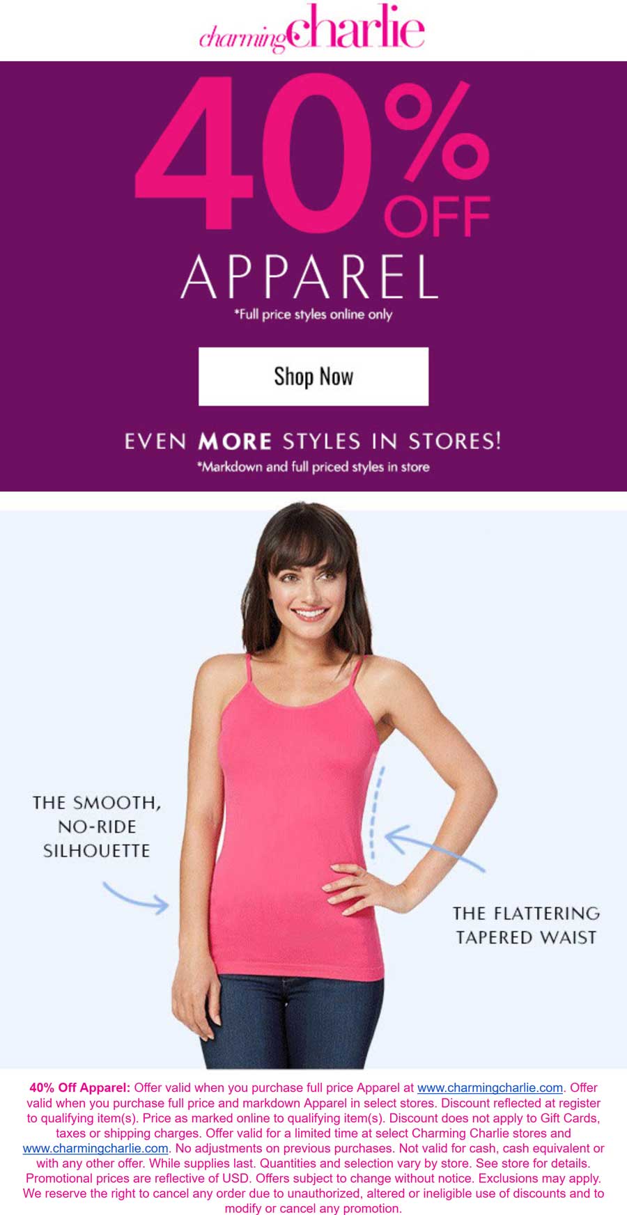 Charming Charlie Coupon March 2024 40% off at Charming Charlie, ditto online