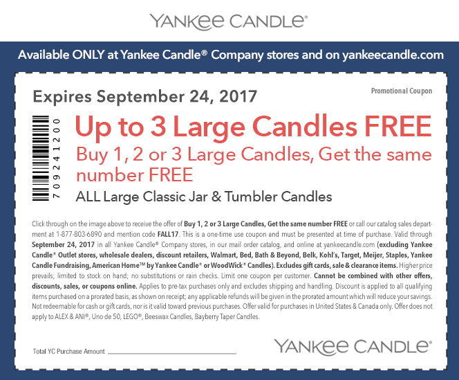 Yankee Candle Coupon April 2024 Second candle free at Yankee Candle, or online via promo code FALL17