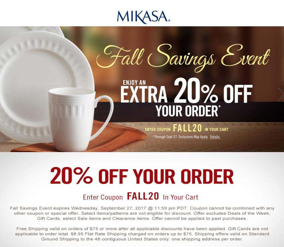 Mikasa September 2021 Coupons and Promo Codes 🛒