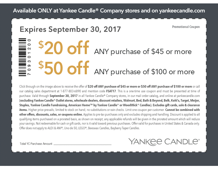 Yankee Candle Coupon April 2024 $20 off $45 & more at Yankee Candle, or online via promo code FSAT17
