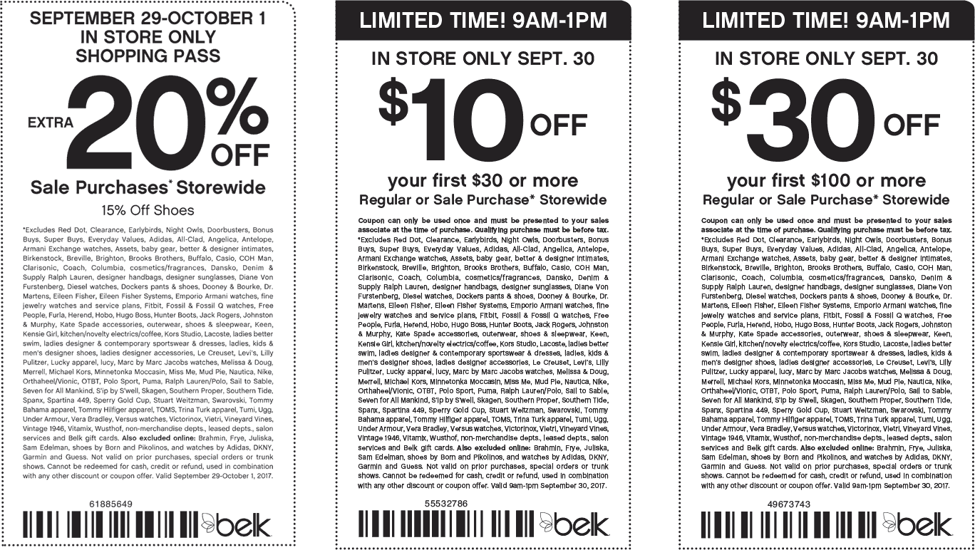 Belk Coupon April 2024 Extra 20% off sale items & more at Belk, or online via promo code 80946954