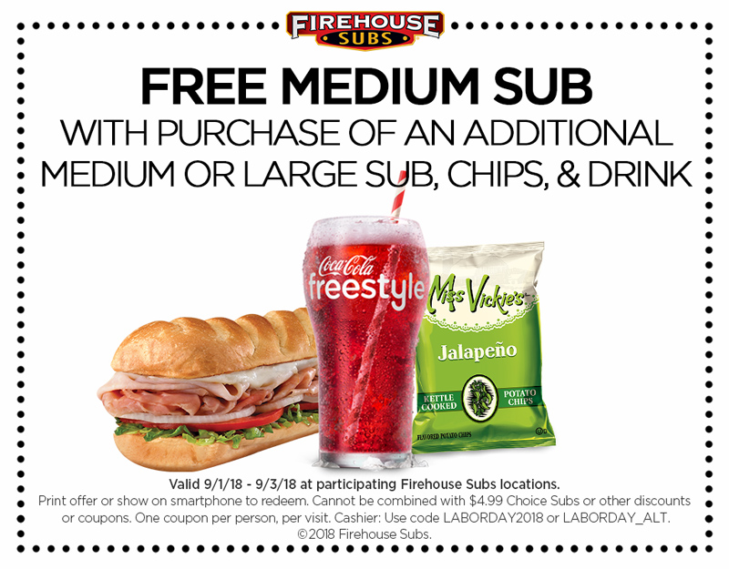 Firehouse Subs coupons & promo code for [March 2024]