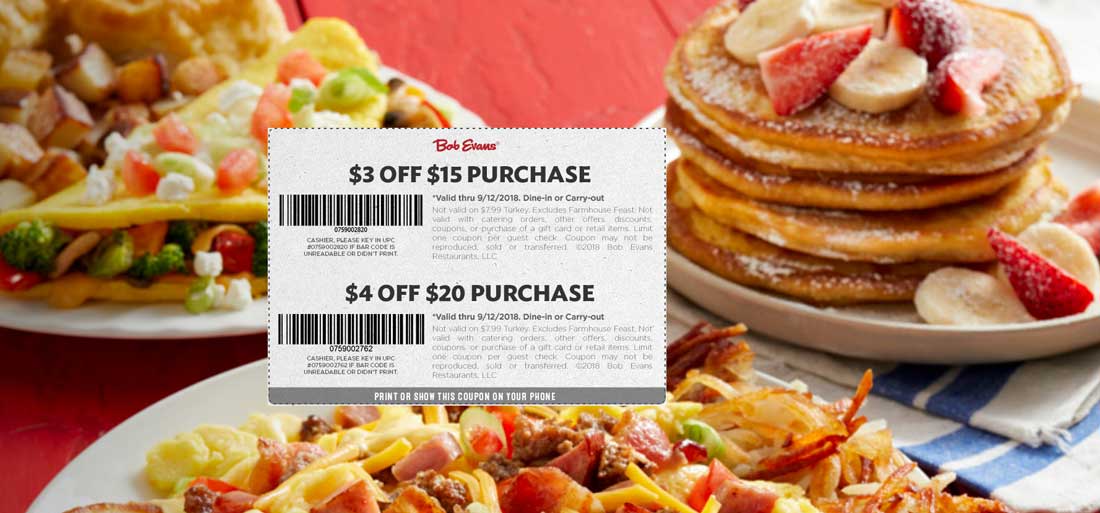 Bob Evans coupons & promo code for [March 2024]
