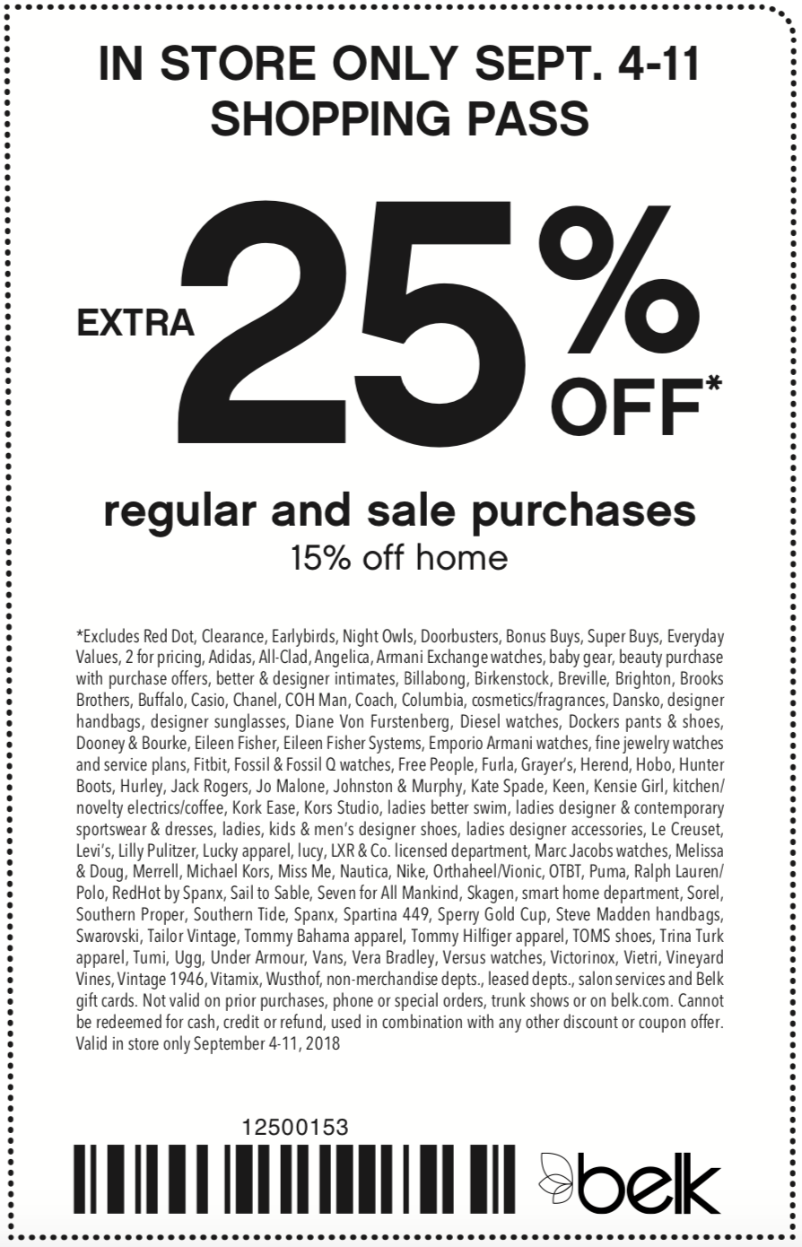 Belk Coupon April 2024 Extra 25% off at Belk