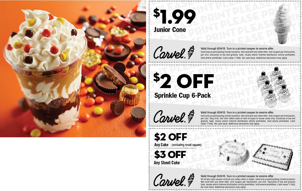 Carvel July 2020 Coupons and Promo Codes 🛒