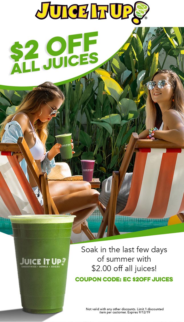 Juice It Up coupons & promo code for [May 2022]