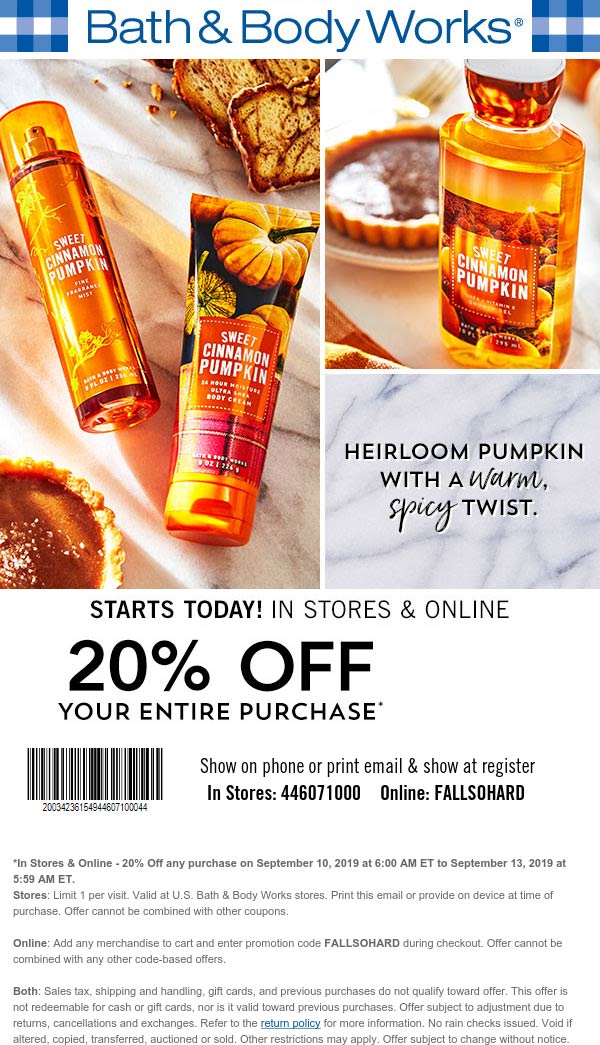Bath & Body Works coupons & promo code for [October 2022]