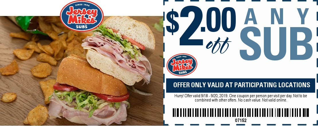 Jersey Mikes coupons & promo code for [October 2022]