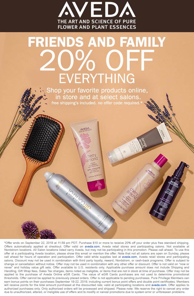 Aveda coupons & promo code for [January 2022]