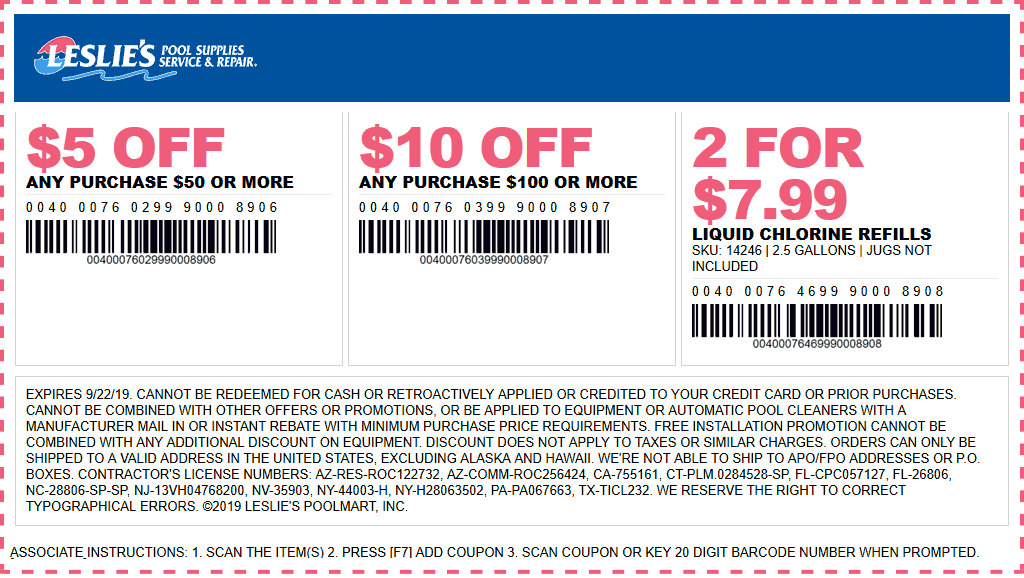 Leslies Pool Supplies coupons & promo code for [May 2022]