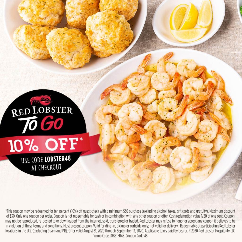 Red Lobster restaurants Coupon  10% off at Red Lobster restaurants via promo code LOBSTER48 #redlobster 