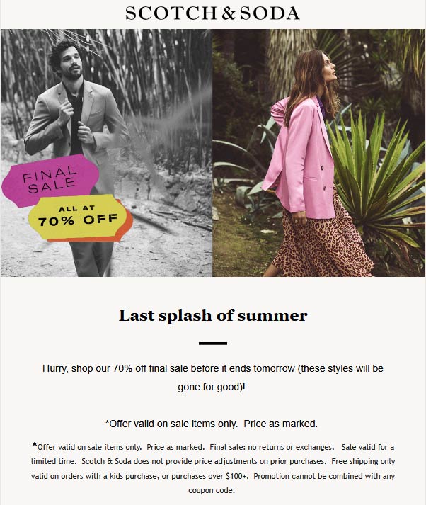 70 Off Sale Items At Scotch Soda scotchsoda The Coupons App 