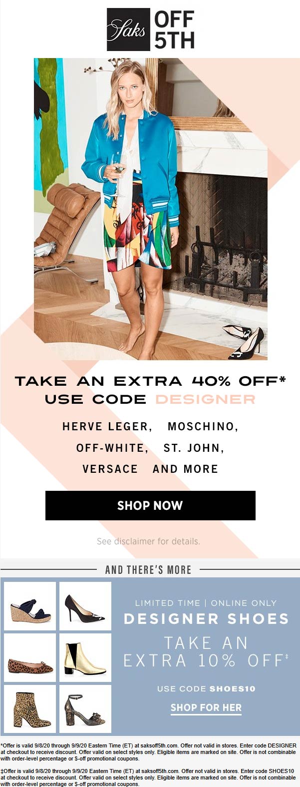 Extra 40 off Moschino Versace Herve Leger & more at Saks OFF 5TH via