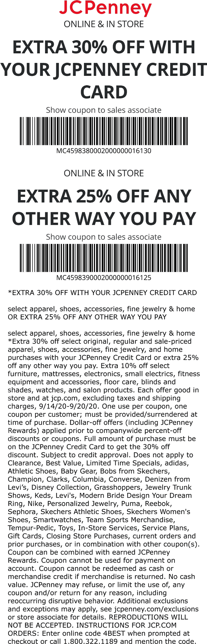25 off today at JCPenney, or online via promo code 4BEST jcpenney