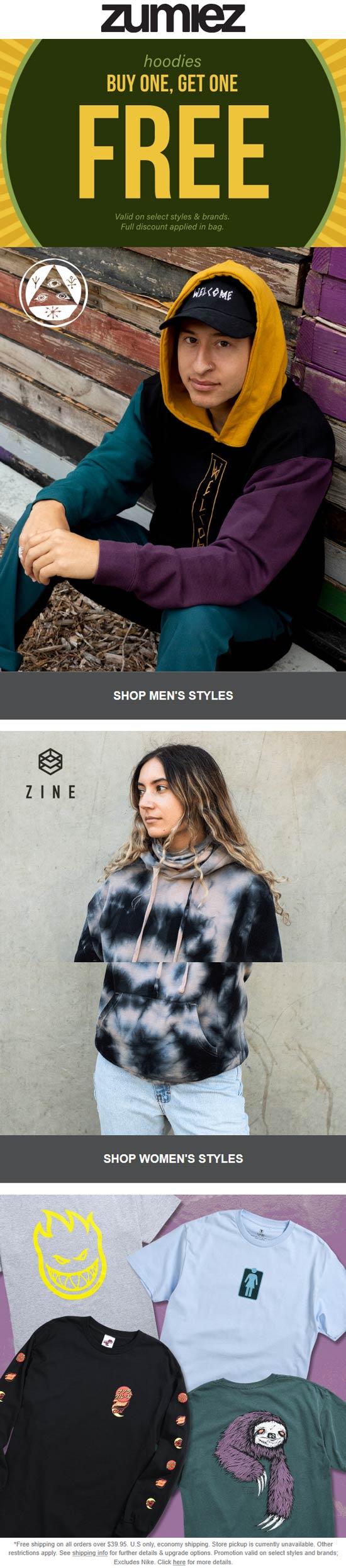 Zumiez stores Coupon  Second hoodie free at Zumiez #zumiez 