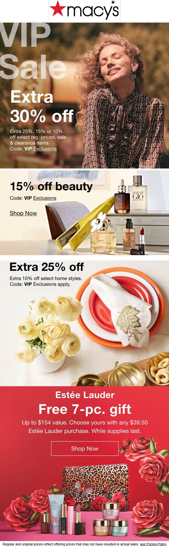 Macys stores Coupon  Extra 30% off at Macys, or online via promo code VIP #macys 