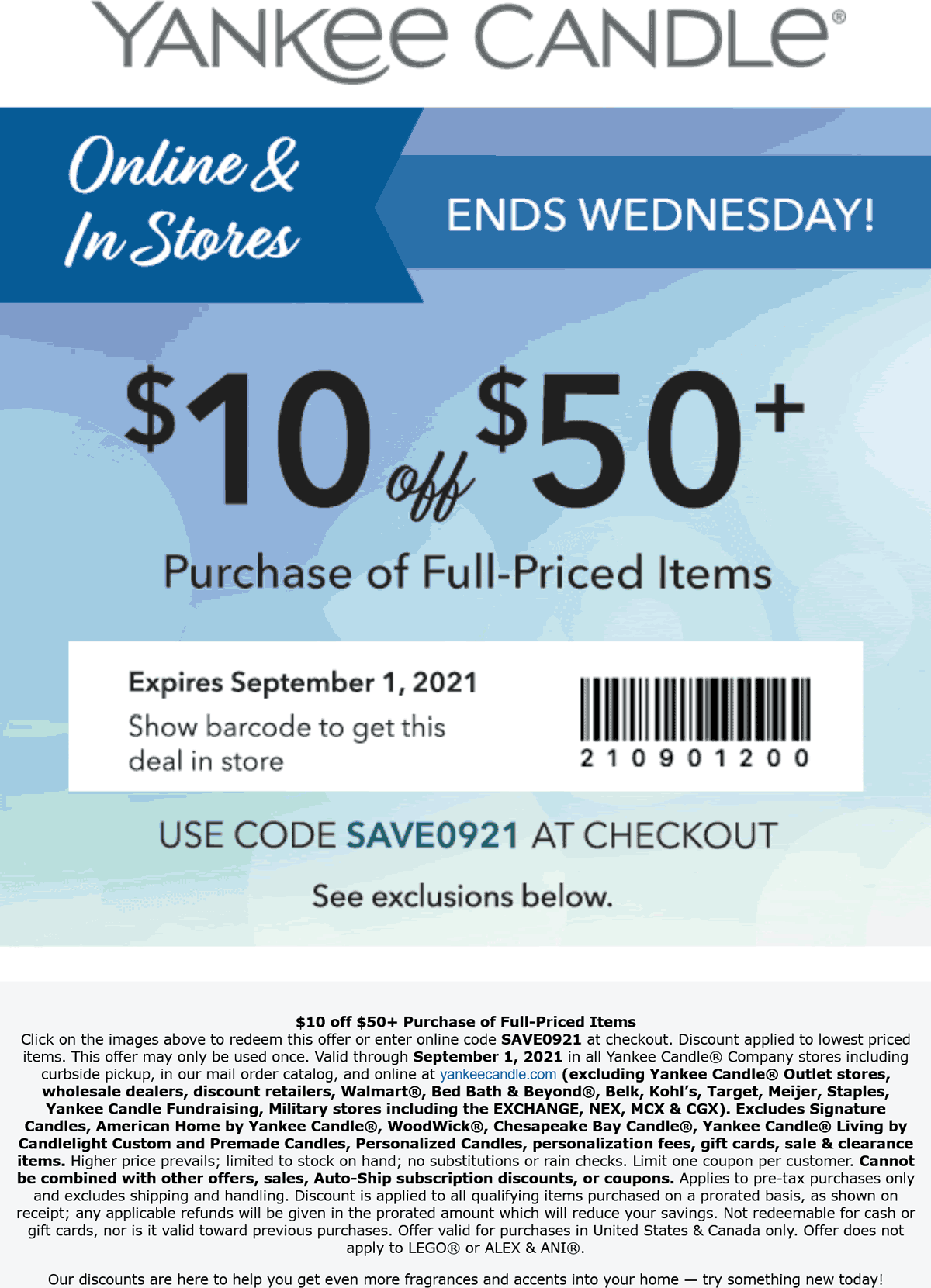 Yankee Candle coupons & promo code for July 2025