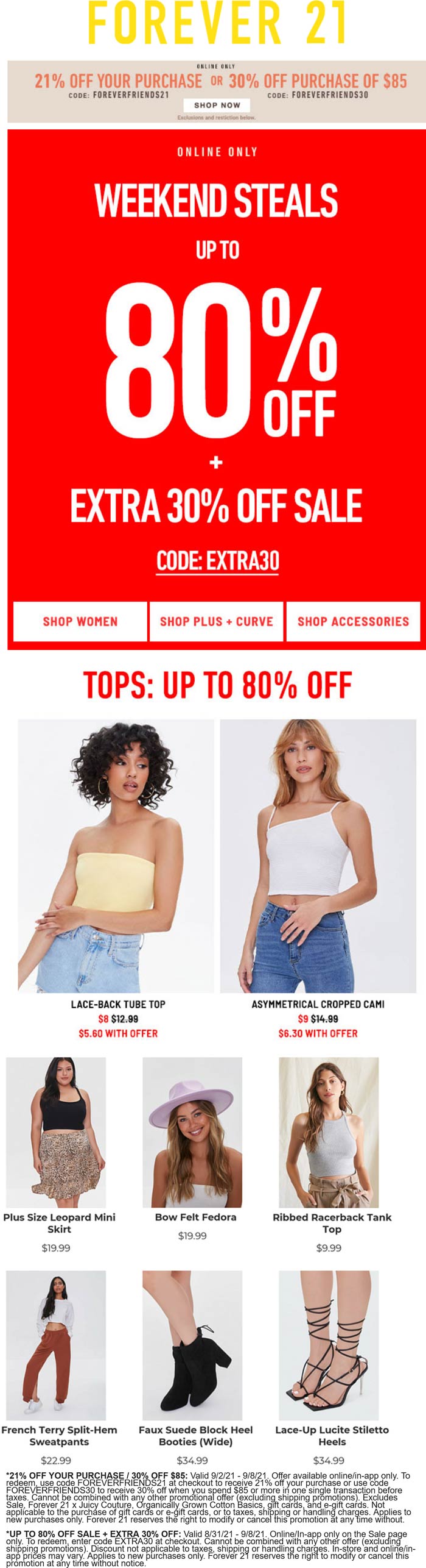 Forever 21 stores Coupon  21-30% off online at Forever 21 via promo code FOREVERFRIENDS21 #forever21 