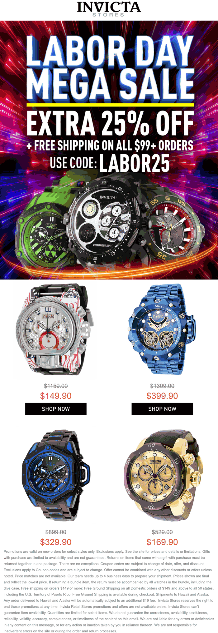 Invicta coupons & promo code for [December 2022]