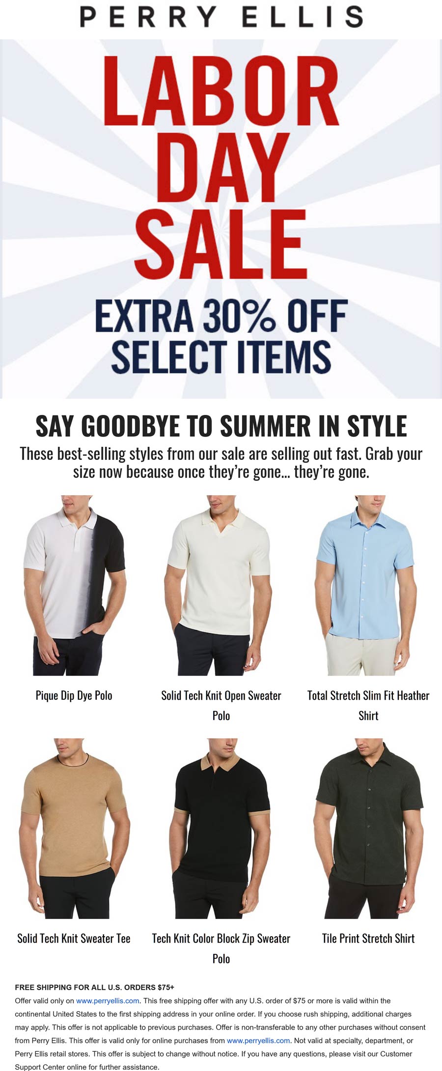 Perry Ellis stores Coupon  Extra 30% off today at Perry Ellis #perryellis 