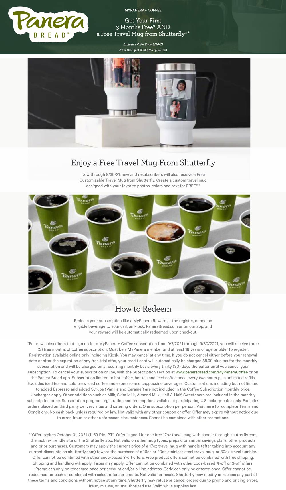 3mo Free Unlimited Coffee With 9 Subscription At Panera Bread 