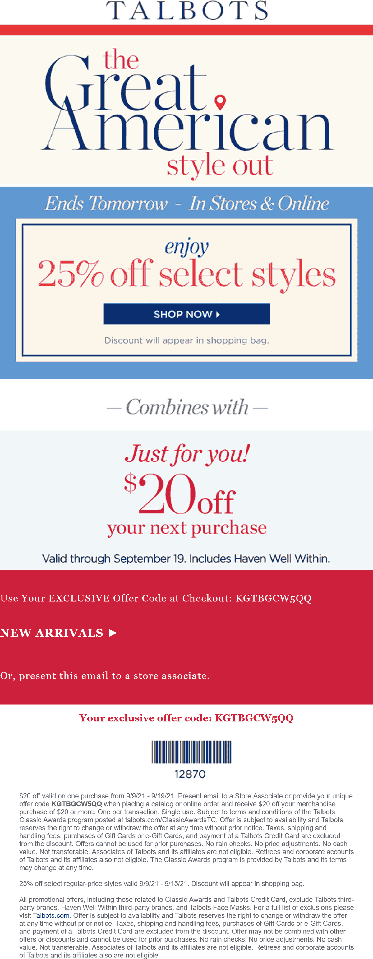 Talbots stores Coupon  25% off & more at Talbots #talbots 