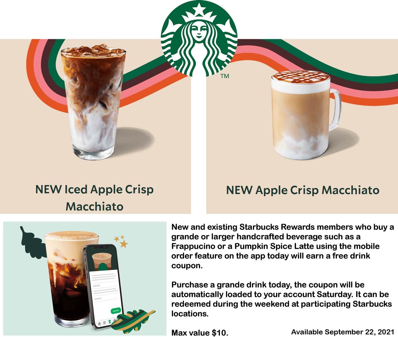 Starbucks restaurants Coupon  Second followup grande coffee free via mobile order today in the Starbucks app #starbucks 