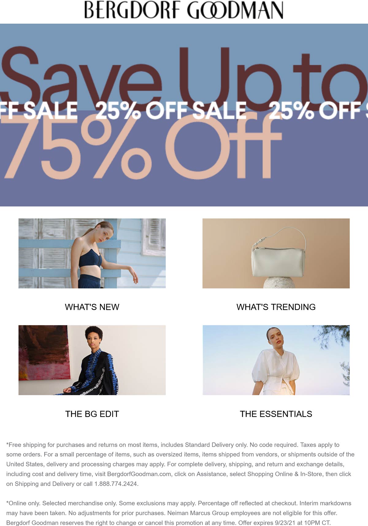 Bergdorf Goodman stores Coupon  Extra 25% off sale items today online at Bergdorf Goodman #bergdorfgoodman 