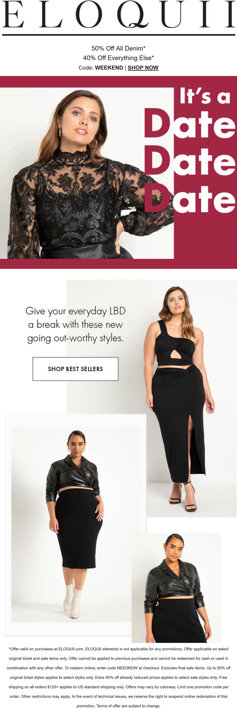 ELOQUII stores Coupon  40-50% off everything at ELOQUII via promo code WEEKEND #eloquii 