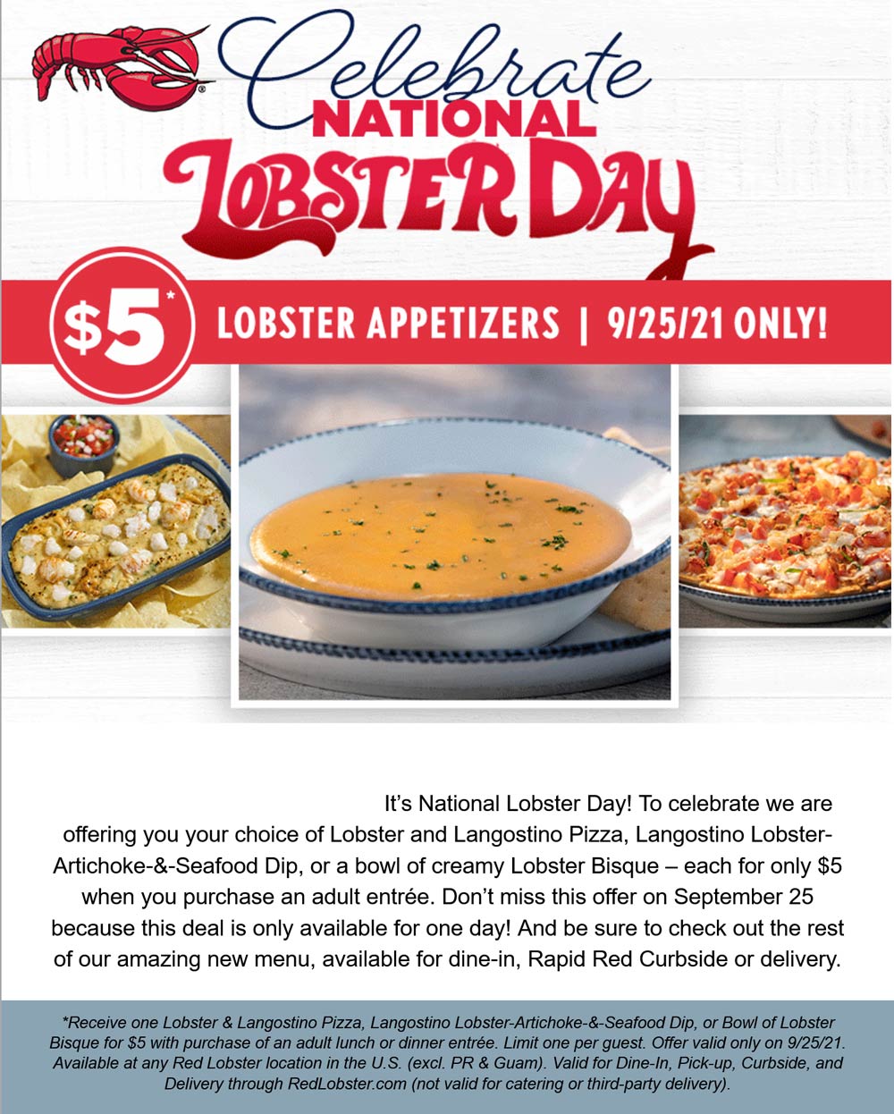 Red Lobster restaurants Coupon  $5 lobster appetizers today at Red Lobster restaurants #redlobster 