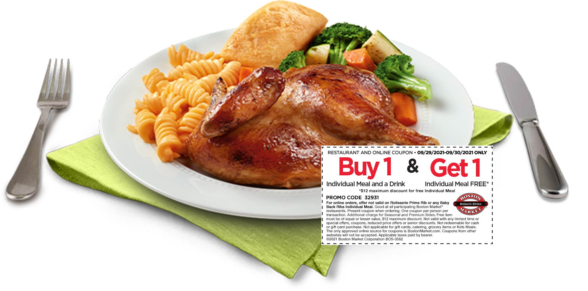 Boston Market coupons & promo code for [July 2024]