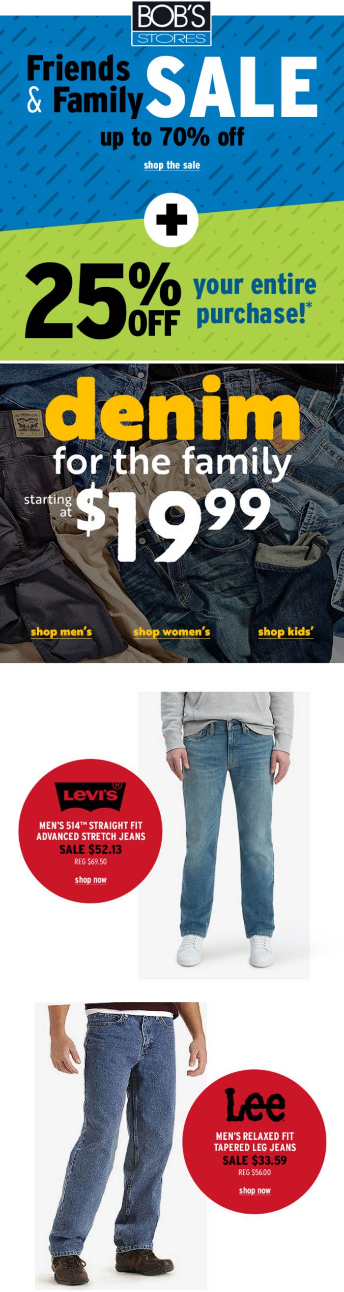 25 off at Bobs Stores bobsstores The Coupons App®