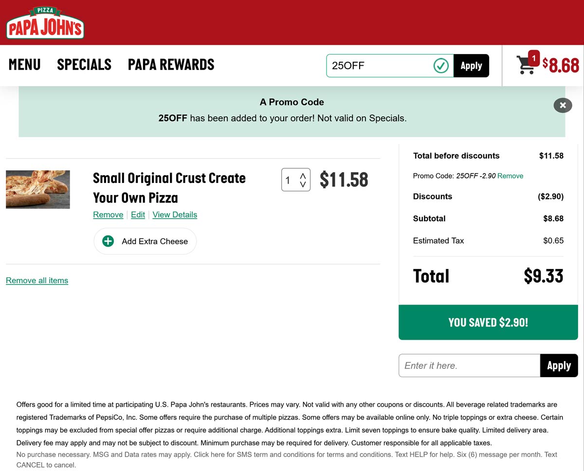 Papa Johns coupons & promo code for [February 2024]
