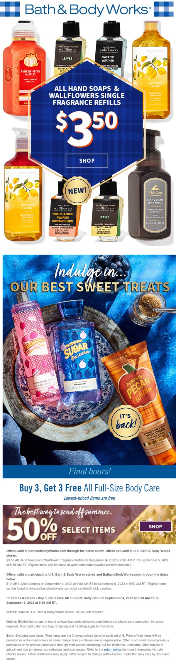 Bath & Body Works stores Coupon  $3.50 all hand soaps & more at Bath & Body Works, ditto online #bathbodyworks 
