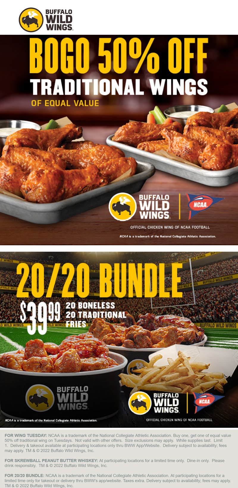 Buffalo Wild Wings coupons & promo code for [November 2022]