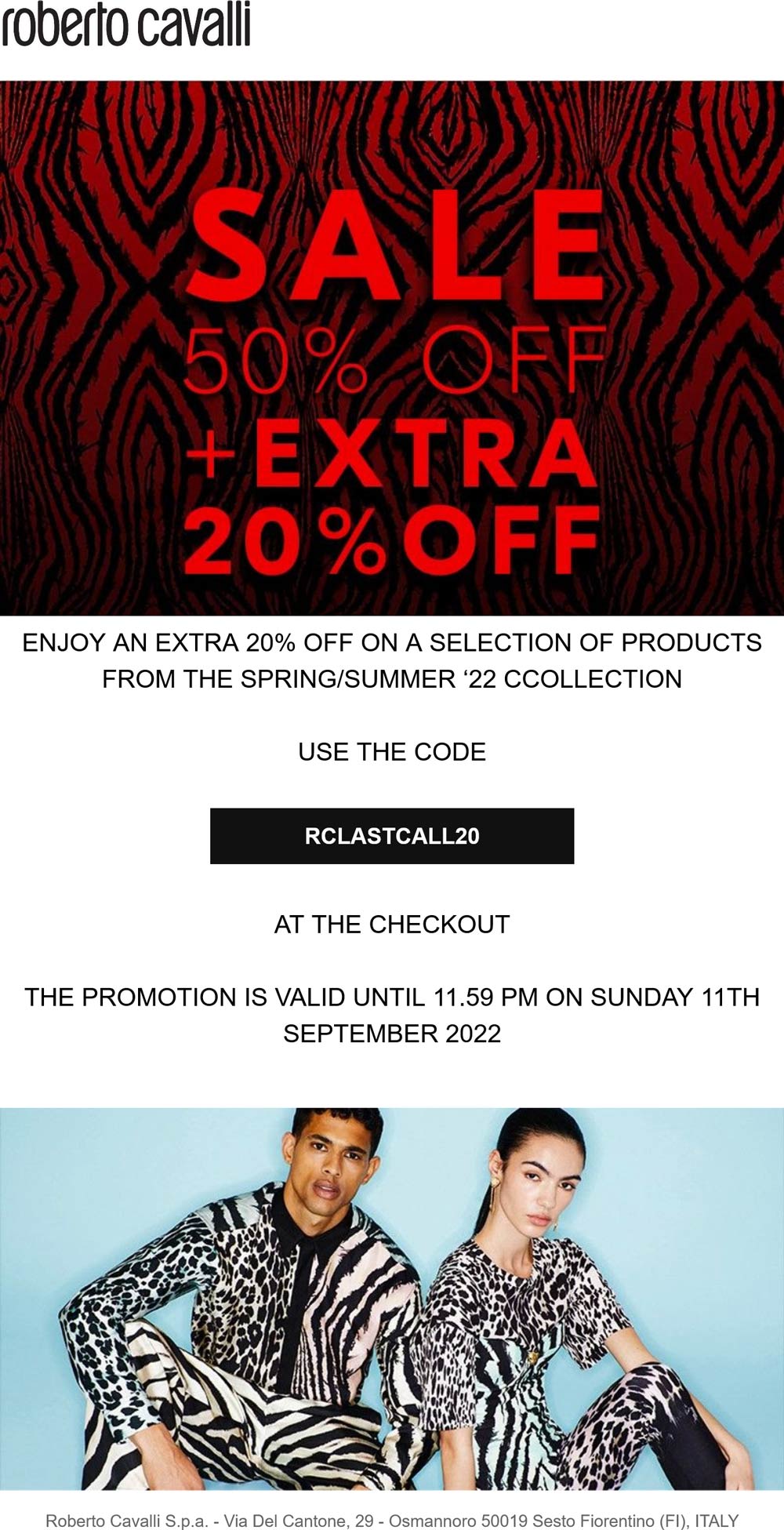 Roberto Cavalli stores Coupon  70% off at Roberto Cavalli via promo code RCLASTCALL20 #robertocavalli 